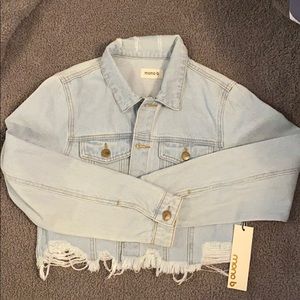 Brand new mono b crop denim jacket